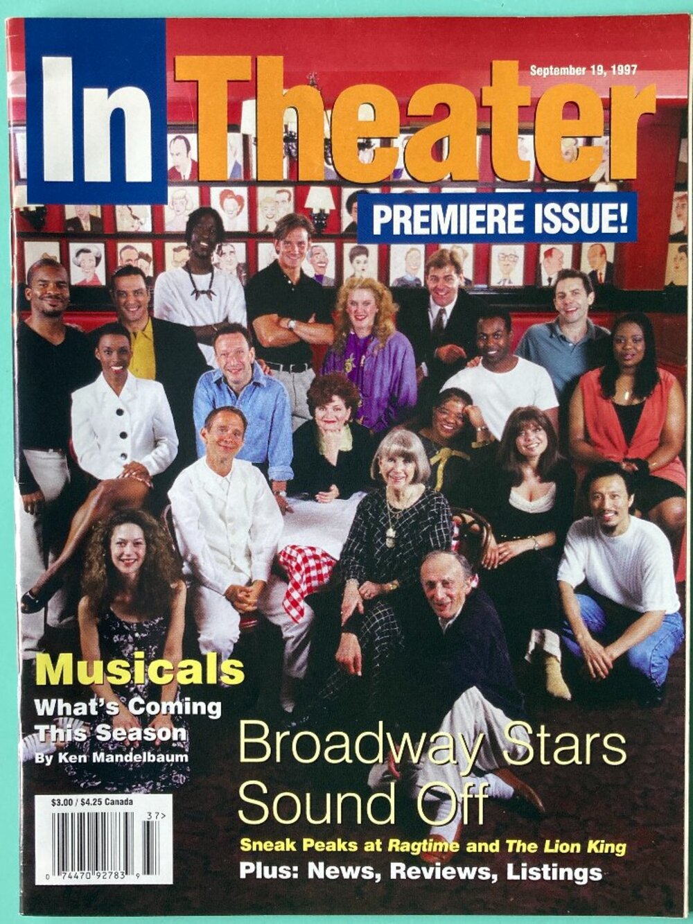 In theater Magazine September 19 1997 PREMIERE ISSUE! Laurie Beechman Joel Grey
